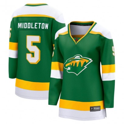 Women's Breakaway Minnesota Wild Jake Middleton Fanatics Branded Special Edition 2.0 Jersey - Green