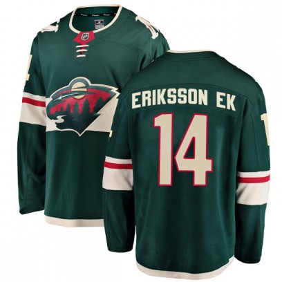 Men's Breakaway Minnesota Wild Joel Eriksson Ek Fanatics Branded Home Jersey - Green