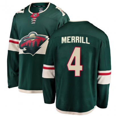 Men's Breakaway Minnesota Wild Jon Merrill Fanatics Branded Home Jersey - Green