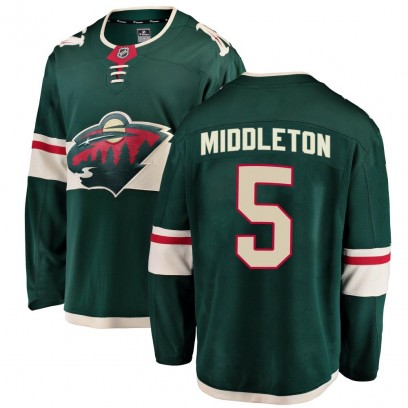 Men's Breakaway Minnesota Wild Jake Middleton Fanatics Branded Home Jersey - Green