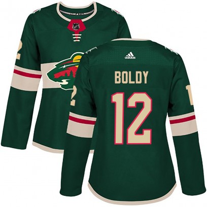 Women's Authentic Minnesota Wild Matt Boldy Adidas Home Jersey - Green