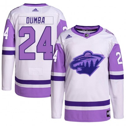 Men's Authentic Minnesota Wild Matt Dumba Adidas Hockey Fights Cancer Primegreen Jersey - White/Purple