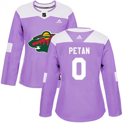Women's Authentic Minnesota Wild Nic Petan Adidas Fights Cancer Practice Jersey - Purple