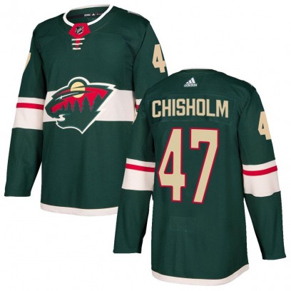 Youth Authentic Minnesota Wild Declan Chisholm Adidas Home Jersey - Green
