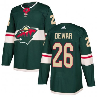 Youth Authentic Minnesota Wild Connor Dewar Adidas Home Jersey - Green