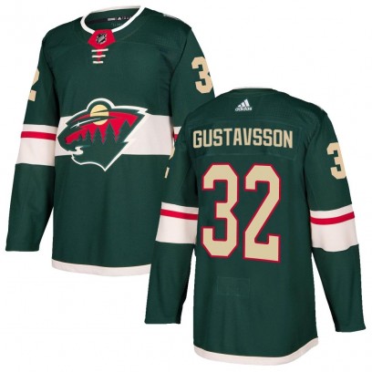 Youth Authentic Minnesota Wild Filip Gustavsson Adidas Home Jersey - Green
