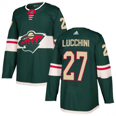 Youth Authentic Minnesota Wild Jacob Lucchini Adidas Home Jersey - Green