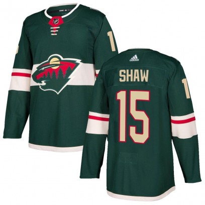 Men's Authentic Minnesota Wild Mason Shaw Adidas Home Jersey - Green