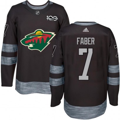 Youth Authentic Minnesota Wild Brock Faber 1917-2017 100th Anniversary Jersey - Black