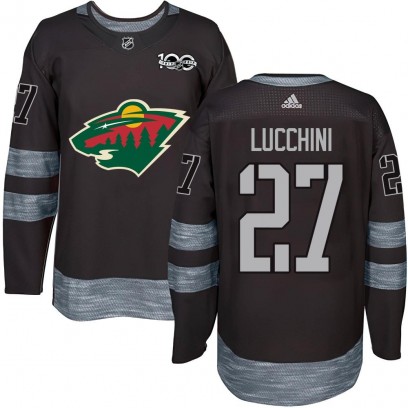 Youth Authentic Minnesota Wild Jacob Lucchini 1917-2017 100th Anniversary Jersey - Black