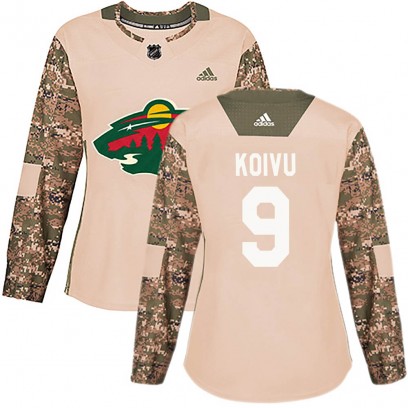 Women's Authentic Minnesota Wild Mikko Koivu Adidas Veterans Day Practice Jersey - Camo