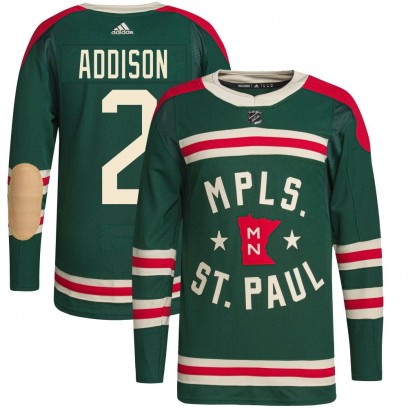 Youth Authentic Minnesota Wild Calen Addison Adidas 2022 Winter Classic Player Jersey - Green