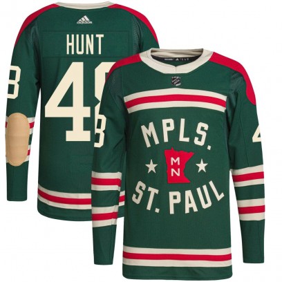 Youth Authentic Minnesota Wild Daemon Hunt Adidas 2022 Winter Classic Player Jersey - Green