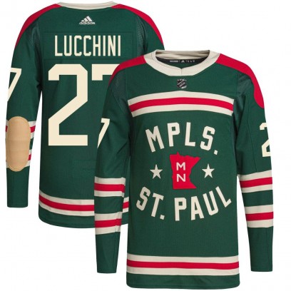 Youth Authentic Minnesota Wild Jacob Lucchini Adidas 2022 Winter Classic Player Jersey - Green