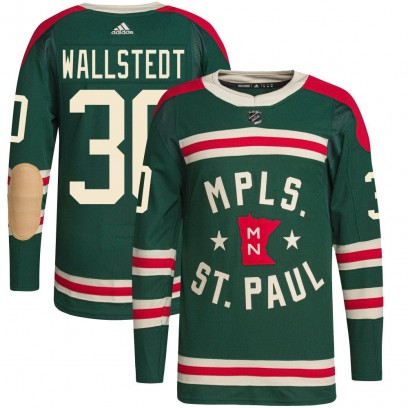 Youth Authentic Minnesota Wild Jesper Wallstedt Adidas 2022 Winter Classic Player Jersey - Green