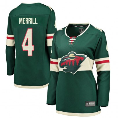 Women's Breakaway Minnesota Wild Jon Merrill Fanatics Branded Home Jersey - Green