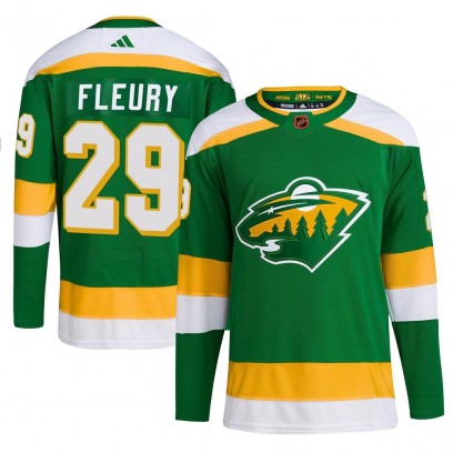 Youth Authentic Minnesota Wild Marc-Andre Fleury Adidas Reverse Retro 2.0 Jersey - Green