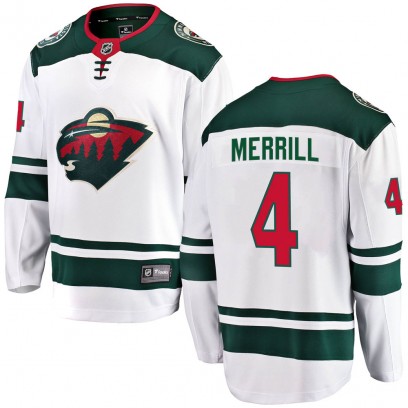 Men's Breakaway Minnesota Wild Jon Merrill Fanatics Branded Away Jersey - White