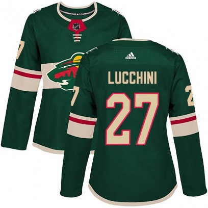 Women's Authentic Minnesota Wild Jacob Lucchini Adidas Home Jersey - Green