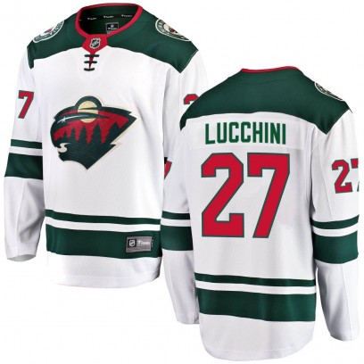 Youth Breakaway Minnesota Wild Jacob Lucchini Fanatics Branded Away Jersey - White